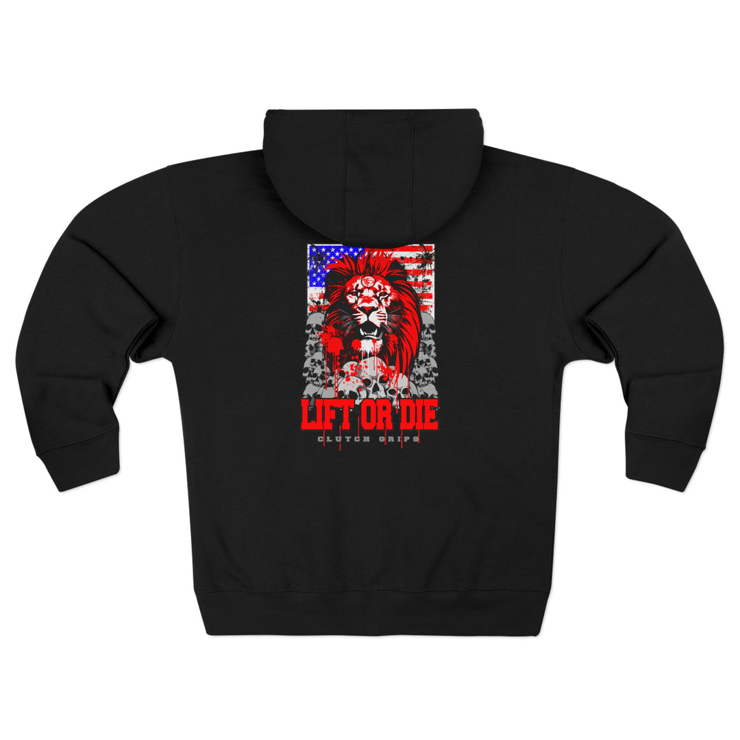 CG LION HEART RED WHITE BLUE/LIFT OR DIE ZIP UP