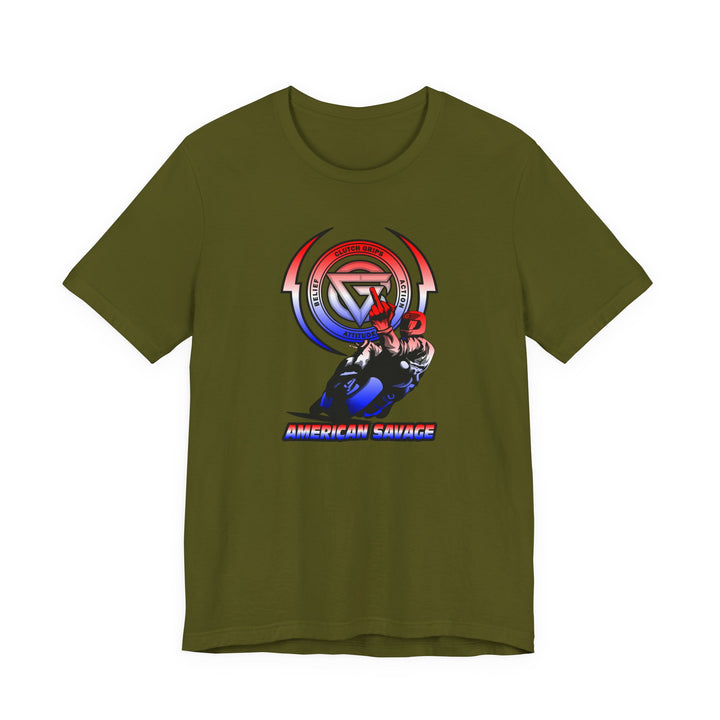 EZ RIDER W/LIGHTNING LOGO RED WHITE BLUE FADE/AMERICAN SAVAGE