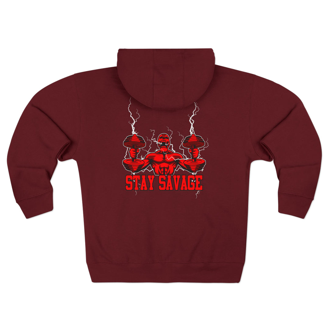 RIDE THE LIGHTNING RED /STAY SAVAGE  ZIP UP TIK-TOK