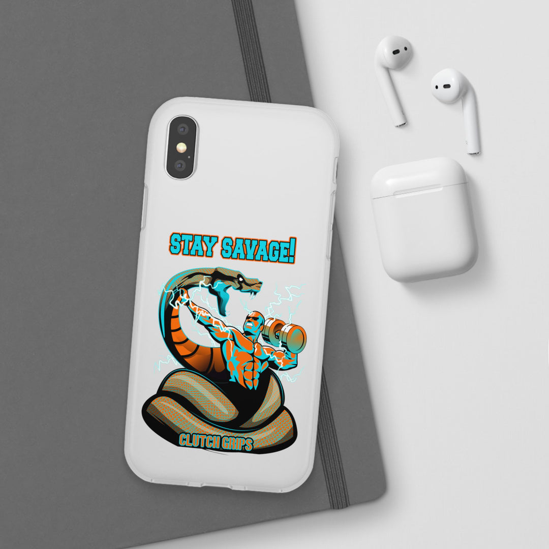MAC VS SNAKE MIAMI COLORS AQUA ORANGE PHONE CASE /STAY SAVAGE