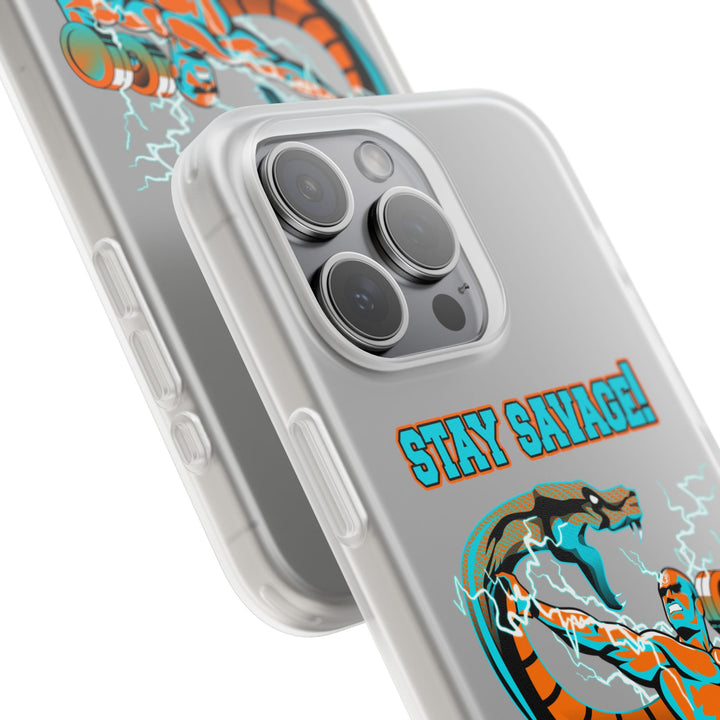MAC VS SNAKE MIAMI COLORS AQUA ORANGE PHONE CASE /STAY SAVAGE
