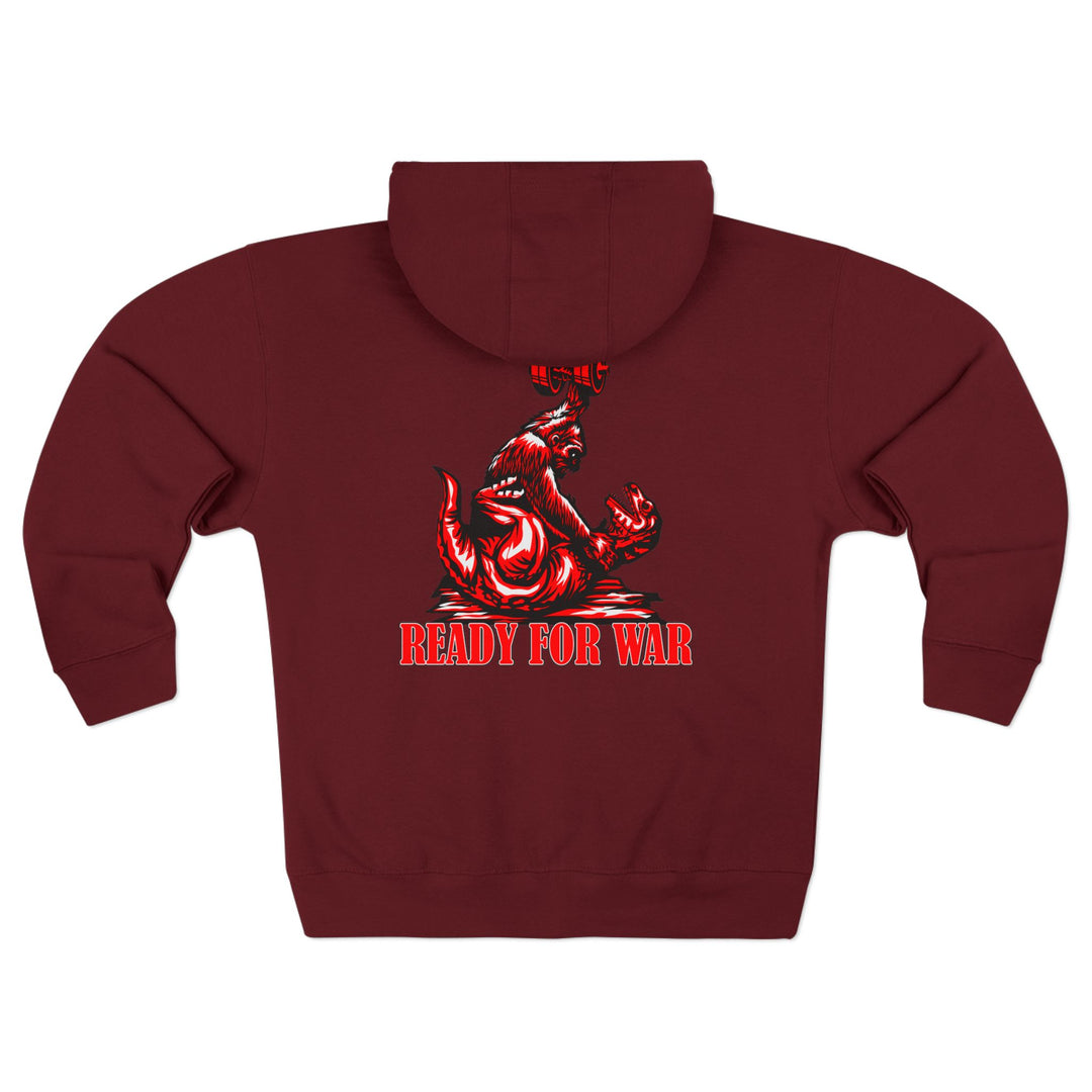 CG APE VS ZILLA RED WHITE /READY FOR WAR ZIP UP