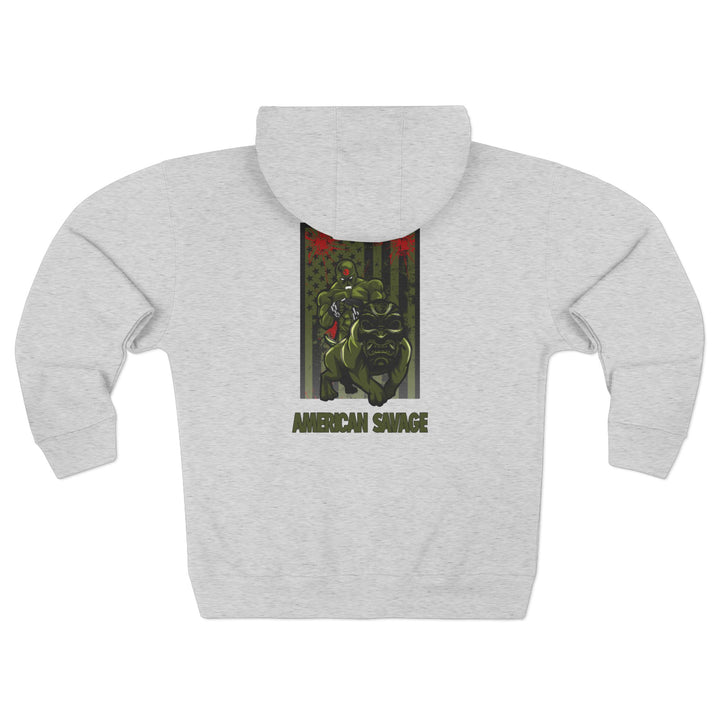 CG ANGRY DOG MILITARY GREEN BLOOD RED /AMERICAN SAVAGE ZIP UP