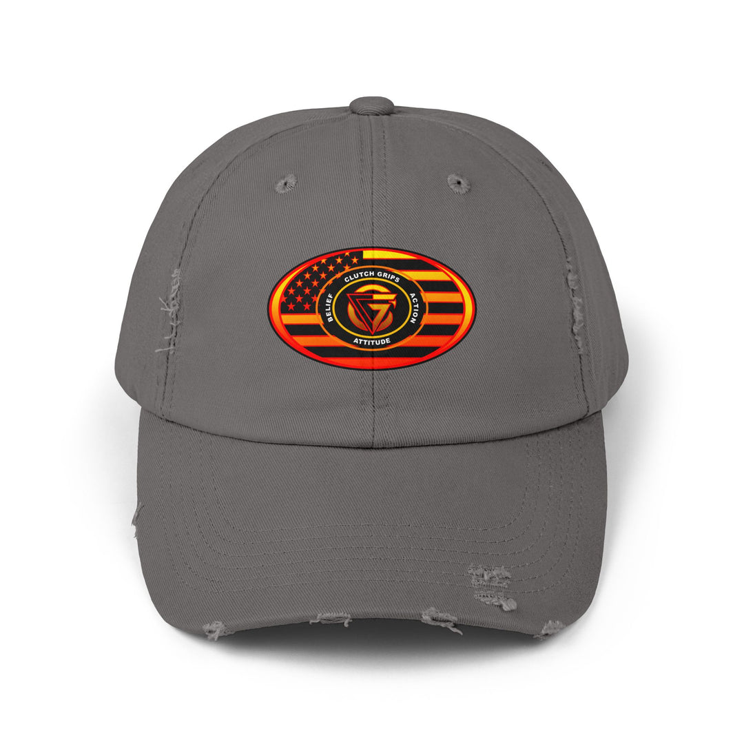 RED ORANGE YELLOW FADE OVAL AMERICAN FLAG CAP
