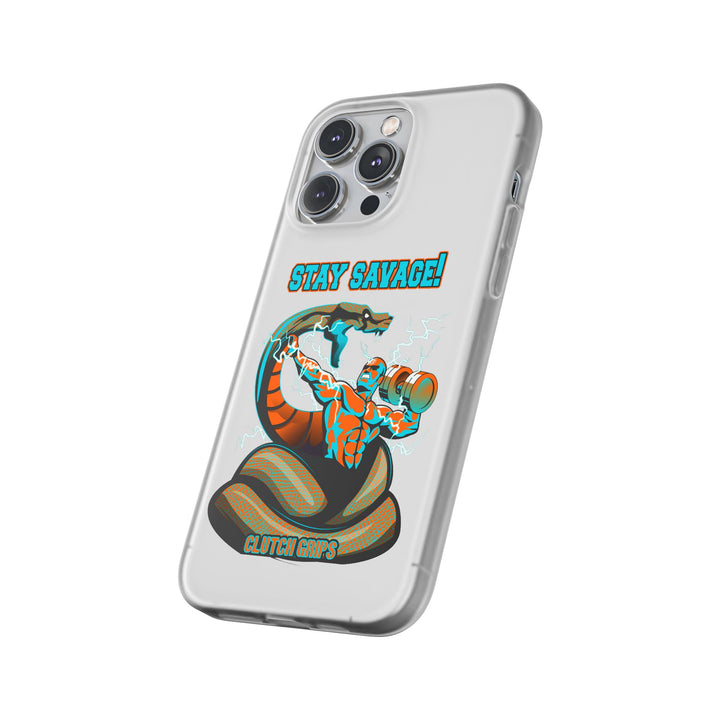 MAC VS SNAKE MIAMI COLORS AQUA ORANGE PHONE CASE /STAY SAVAGE