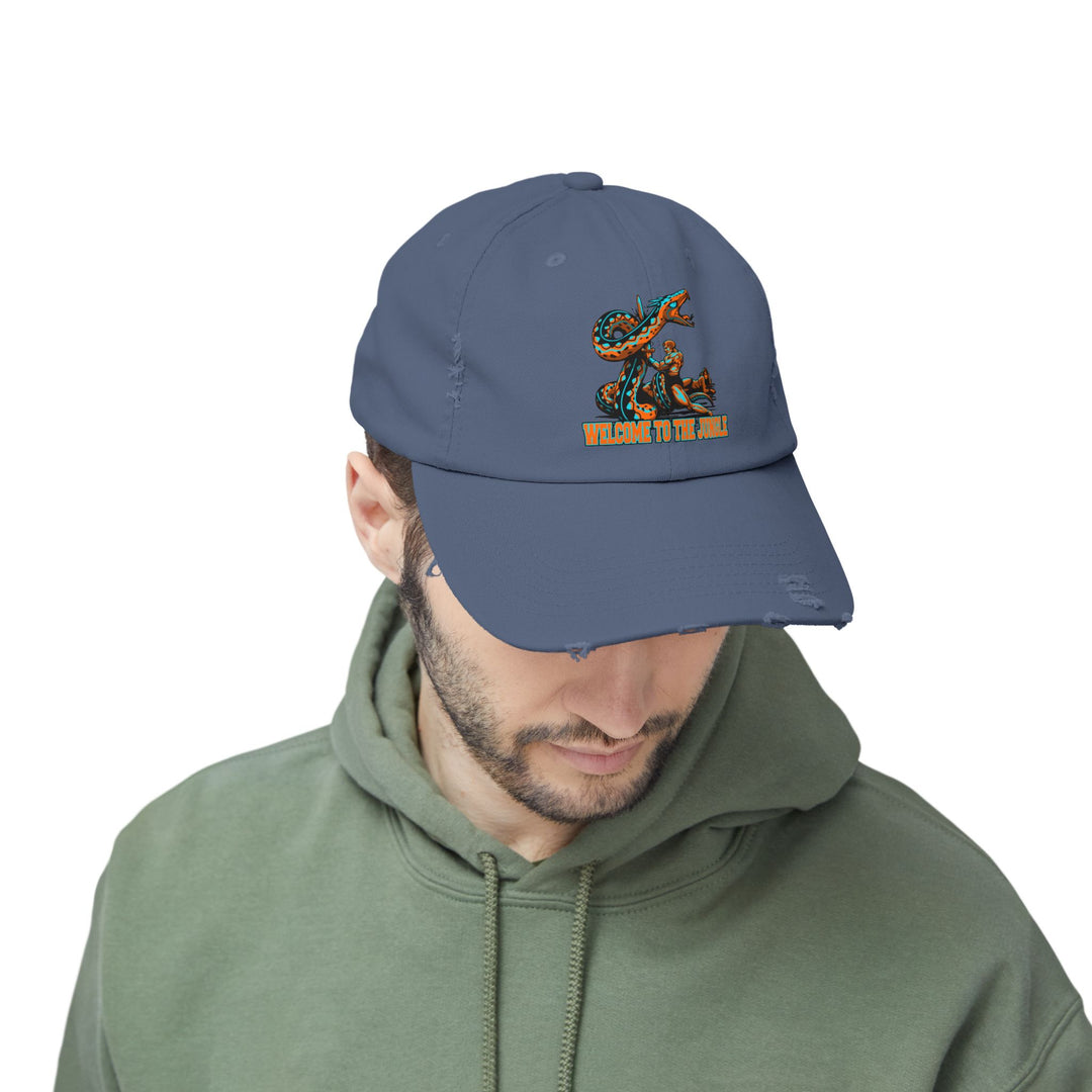 SERPENT SLAYER ORANGE AQUA WELCOME TO THE JUNGLE CAP