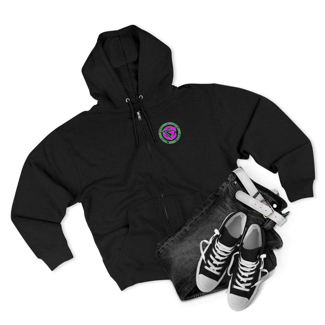 CG TIGER FLAME PURPLE GREEN /FIGHT FOR IT ZIP JACKET