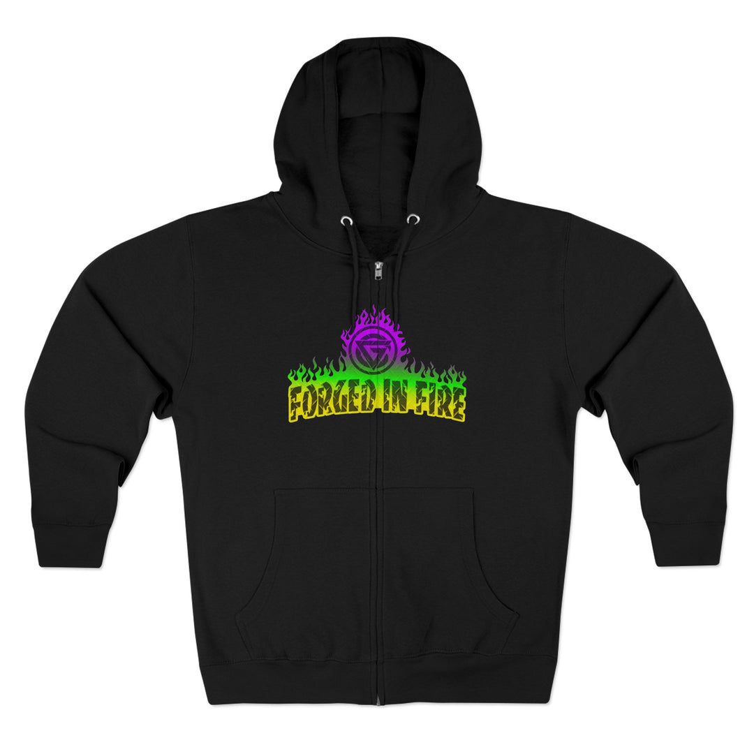 TIGER FLAME YELLOW GREEN PURPLE/READY FOR WAR ZIP UP