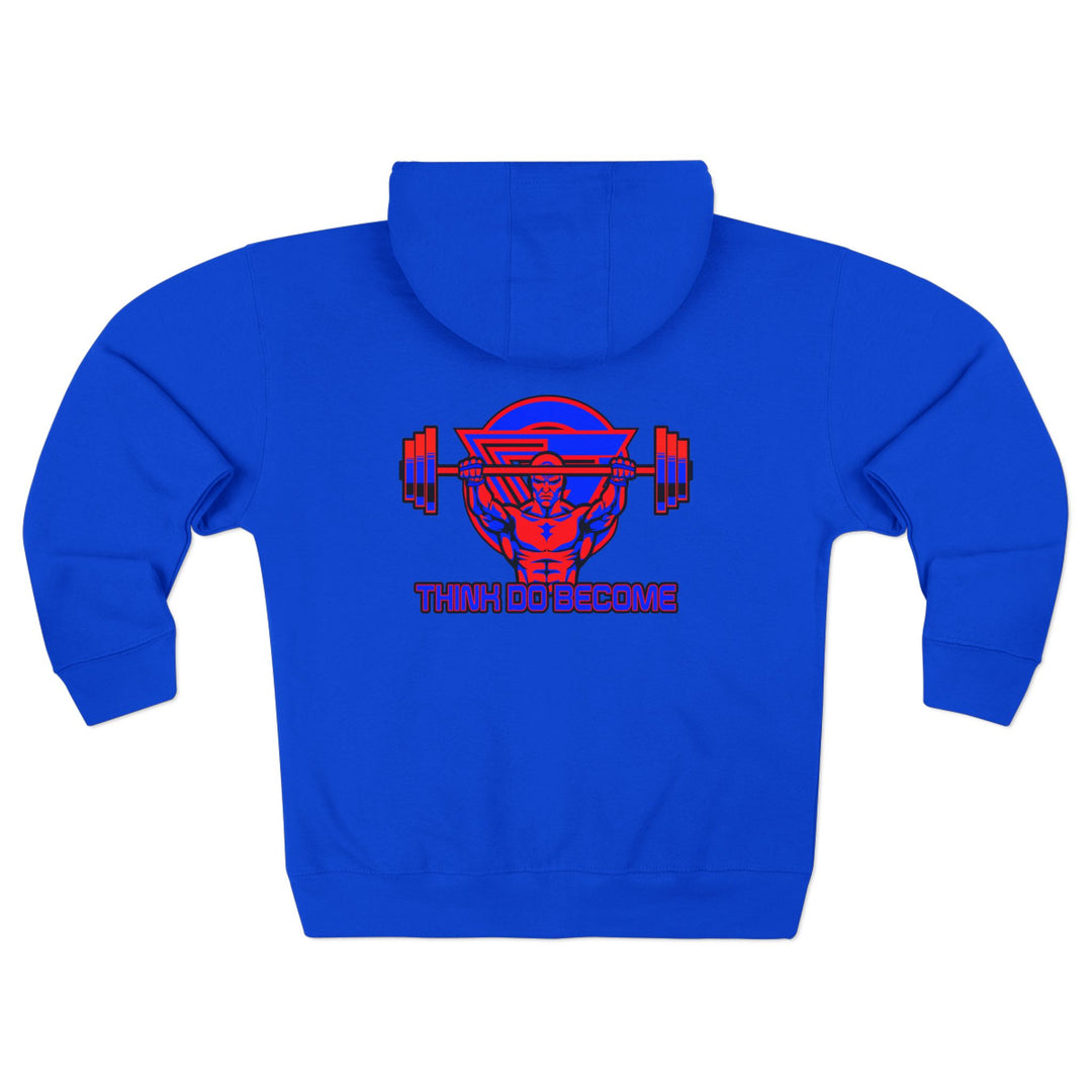 ENTER THE MAC HYPER RED BLUE/THINK DO BECOME ZIP UP