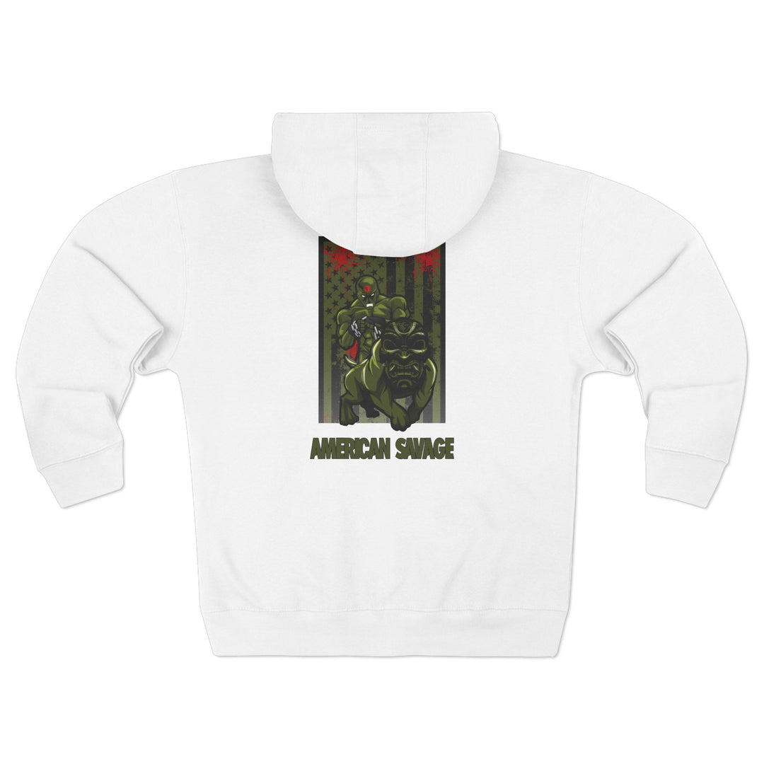 CG ANGRY DOG MILITARY GREEN BLOOD RED /AMERICAN SAVAGE ZIP UP