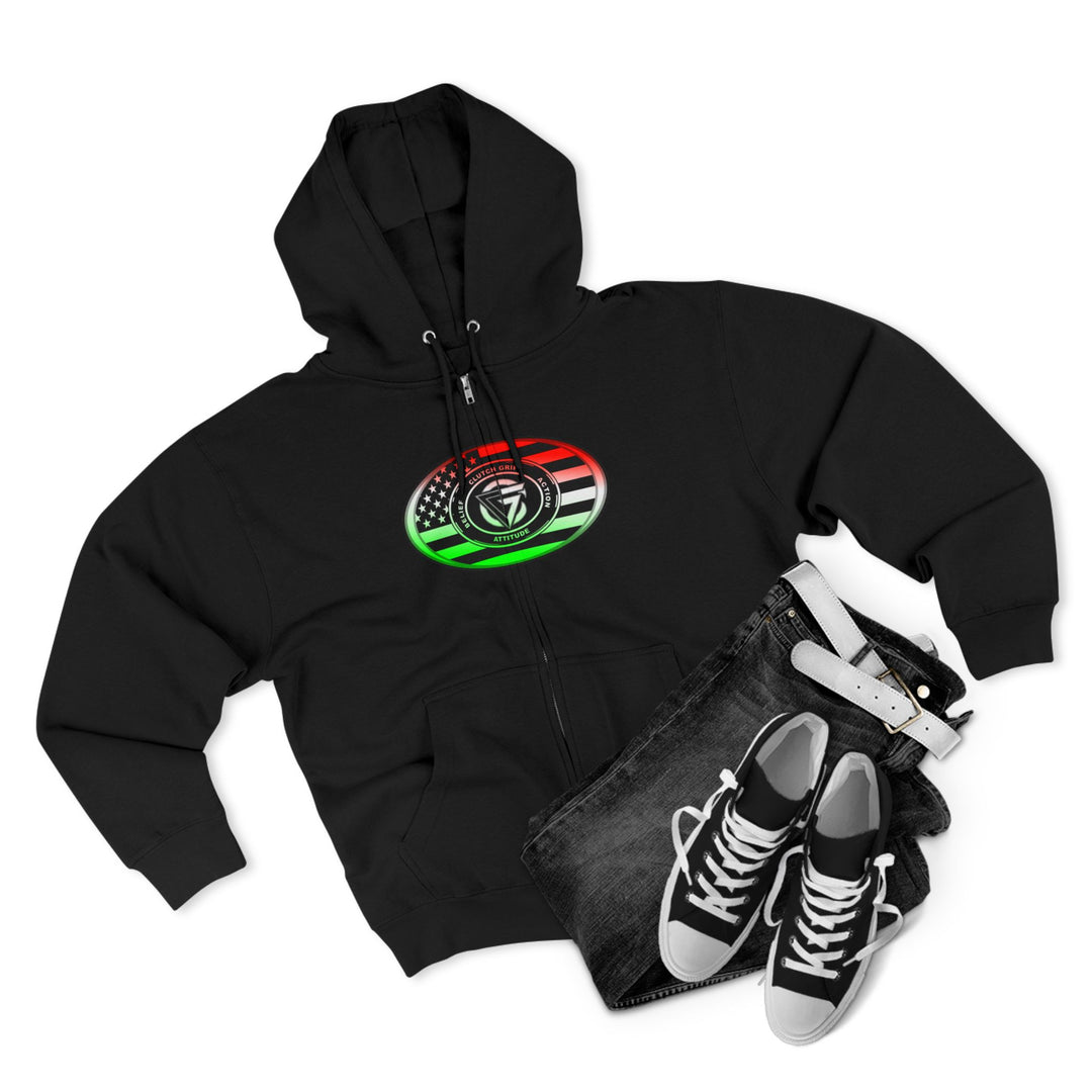 CG SKULL RED WHITE GREEN FADE /THINK DO BECOME ZIP UP
