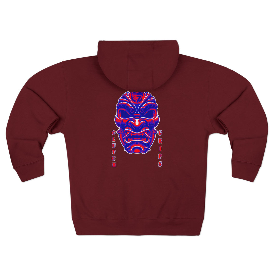 CG SAMURAI MASK RED BLUE/CLUTCH GRIPS ZIP UP