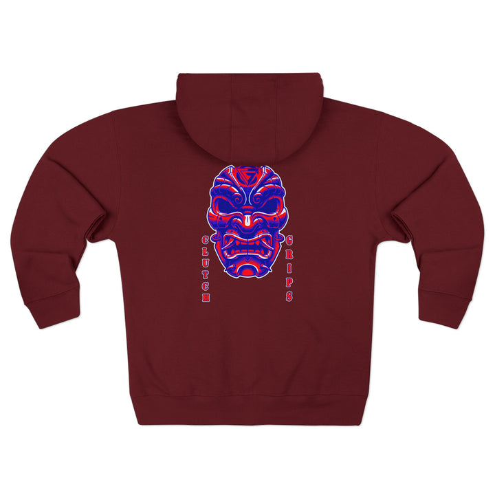 CG SAMURAI MASK RED BLUE/CLUTCH GRIPS ZIP UP