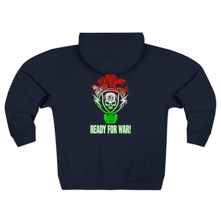 SKULLATOR SGL BELL DRAGON TIGER RED WHITE GREEN FADE/READY FOR WAR ZIP UP