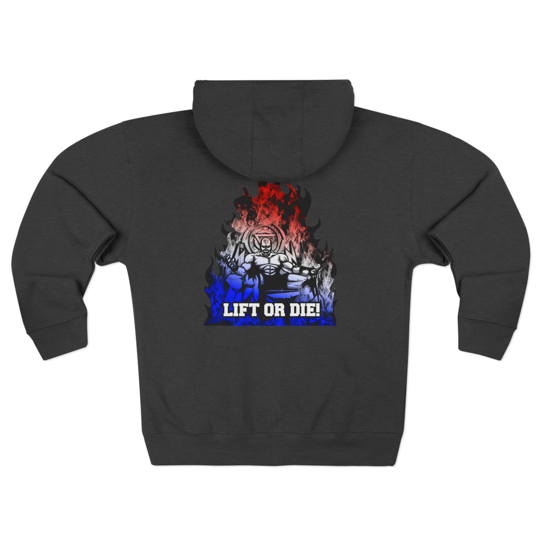 MAC FINAL BOSS RED WHITE BLUE FADE/LIFT OR DIE ZIP UP