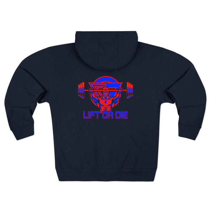 ENTER THE MAC HYPER RED BLUE /LIFT OR DIE ZIP UP