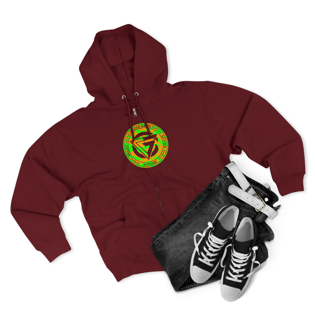 TIGER VS TIGER GREEN ORANGE /WELCOME TO THE JUNGLE ZIP UP
