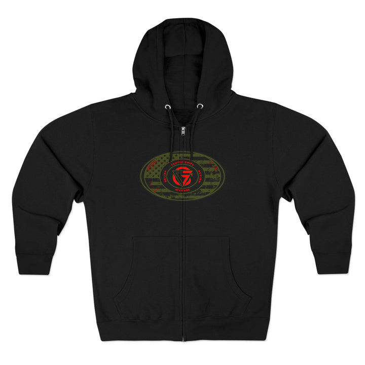 CG ANGRY DOG MILITARY GREEN BLOOD RED /AMERICAN SAVAGE ZIP UP