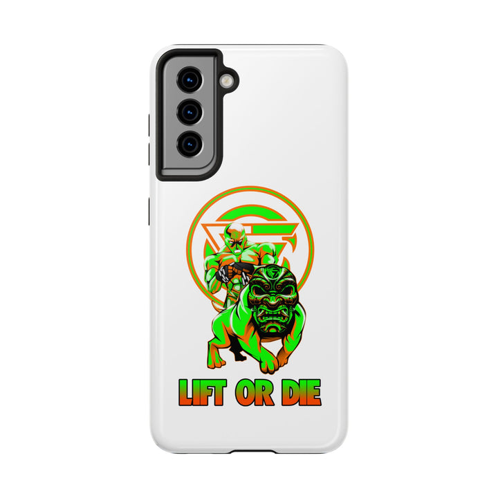 ANGRY DOG ORANGE GREEN PHONE CASE /LIFT OR DIE