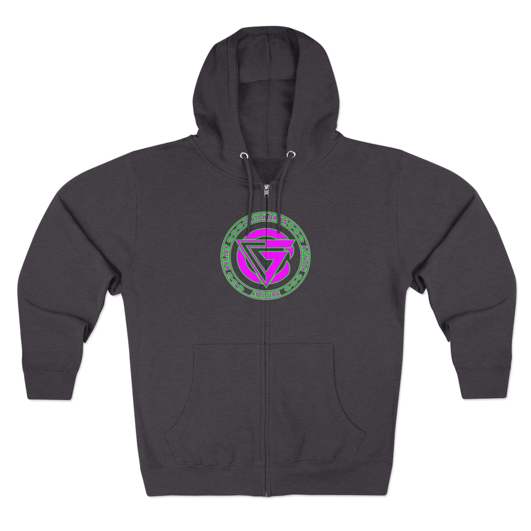 CG TIGER FLAME PURPLE GREEN /FIGHT FOR IT ZIP UP