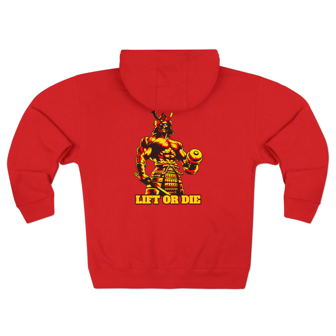 CG SAMURAI GYM MASTER DIAMOND GOLD RED BLACK/LIFT OR DIE ZIP UP