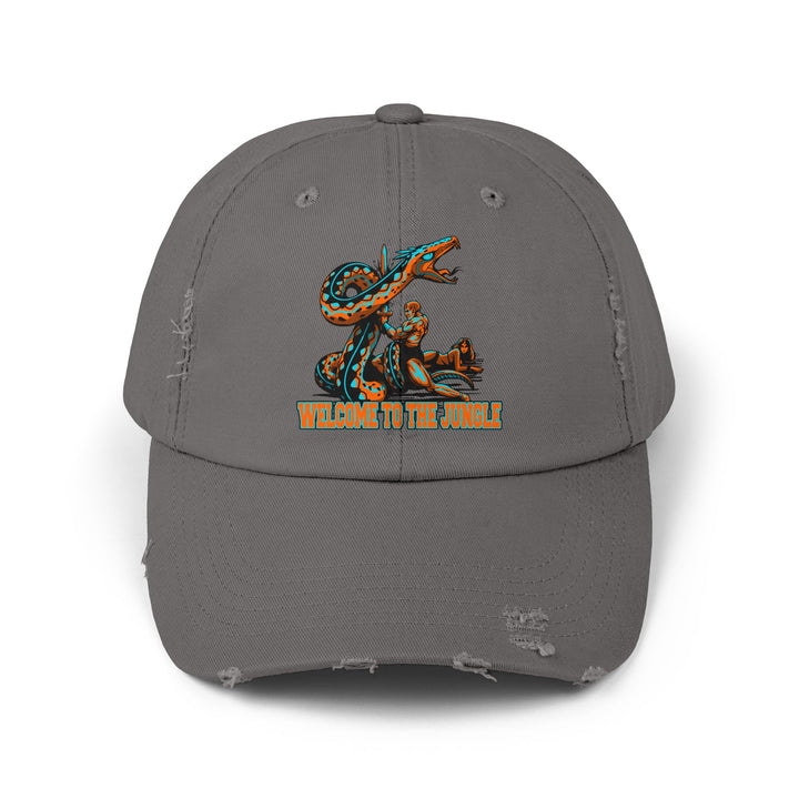SERPENT SLAYER ORANGE AQUA WELCOME TO THE JUNGLE CAP