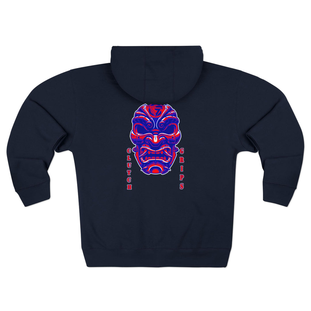 CG SAMURAI MASK RED BLUE/CLUTCH GRIPS ZIP UP