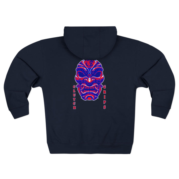 CG SAMURAI MASK RED BLUE/CLUTCH GRIPS ZIP UP
