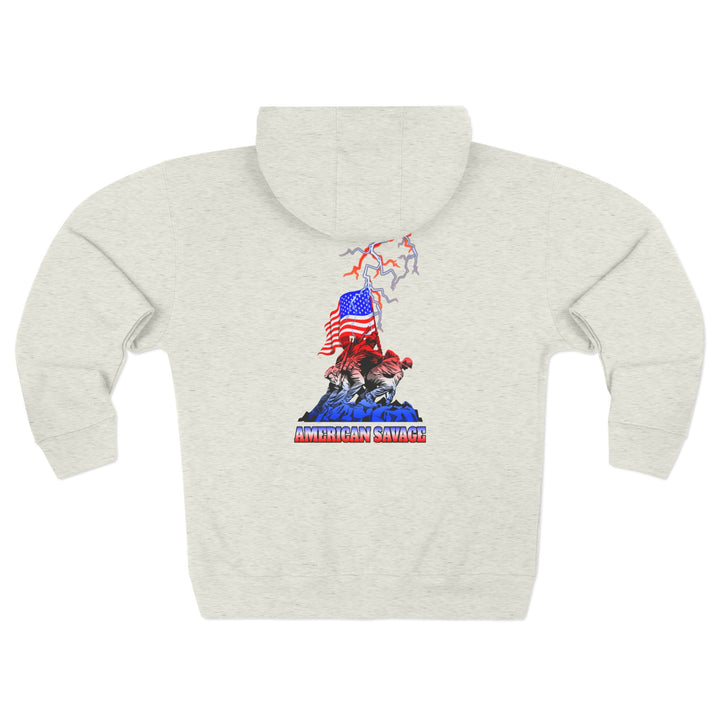 AMERICAN WARRIOR TRIBUTE  RED WHITE BLUE/AMERICAN SAVAGE ZIP UP