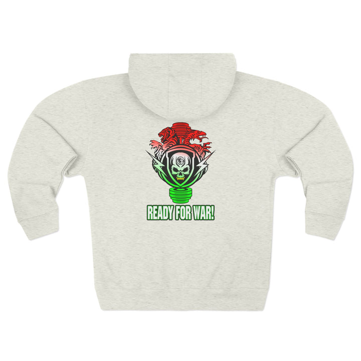 SKULLATOR SGL BELL DRAGON TIGER RED WHITE GREEN FADE/READY FOR WAR ZIP UP