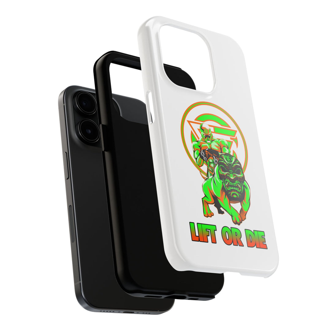 ANGRY DOG ORANGE GREEN PHONE CASE /LIFT OR DIE