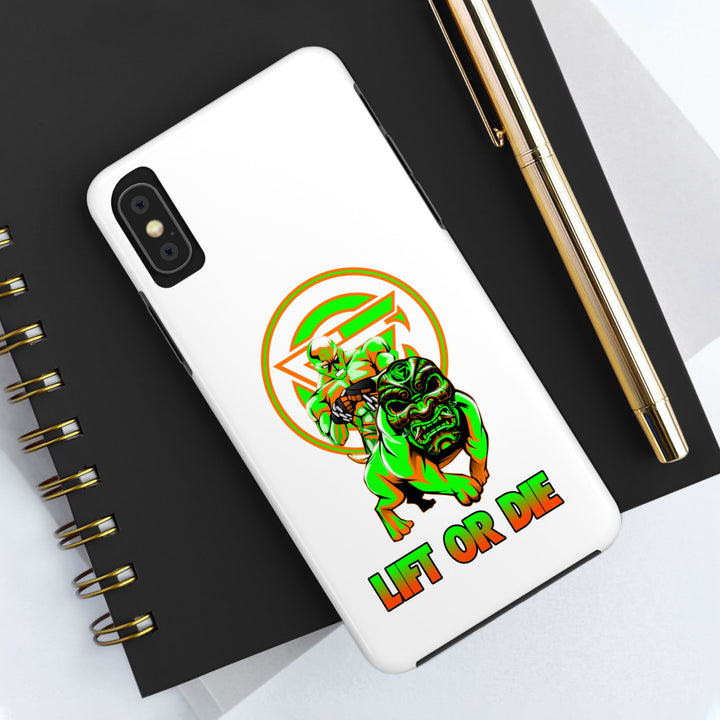 ANGRY DOG ORANGE GREEN PHONE CASE /LIFT OR DIE