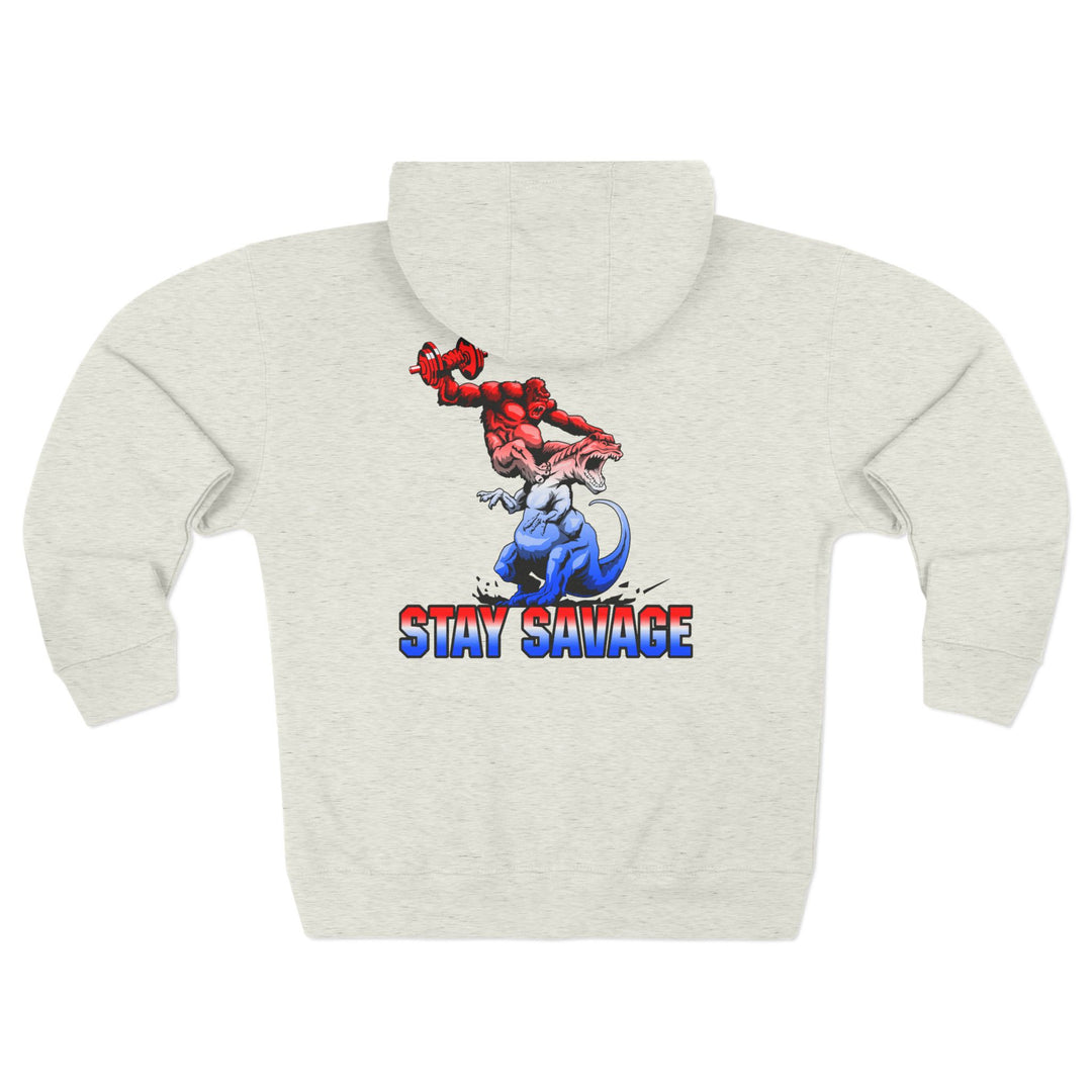 CG APE VS ZILLA 2ND FIGHT RED WHITE BLUE FADE /STAY SAVAGE ZIP UP