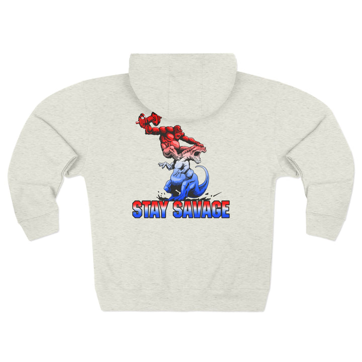 CG APE VS ZILLA 2ND FIGHT RED WHITE BLUE FADE /STAY SAVAGE ZIP UP