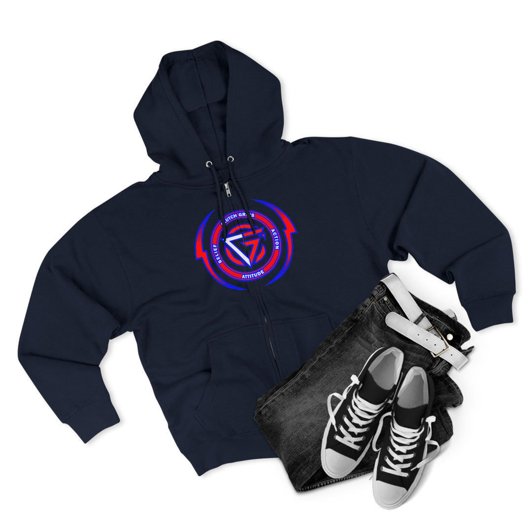 SAMURAI MASK RED WHITE BLUE /CLUTCHGRIPS  ZIP UP