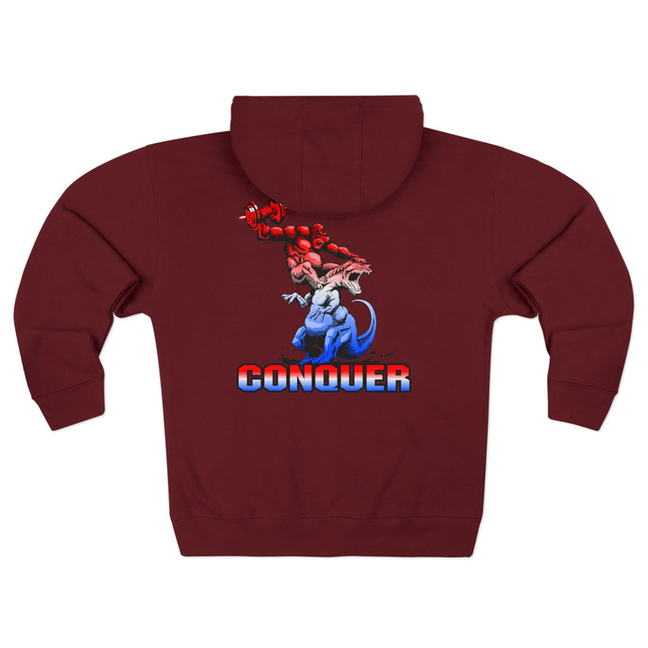 CG APE VS ZILLA 2ND FIGHTRED WHITE BLUE FADE /CONQUER ZIP UP