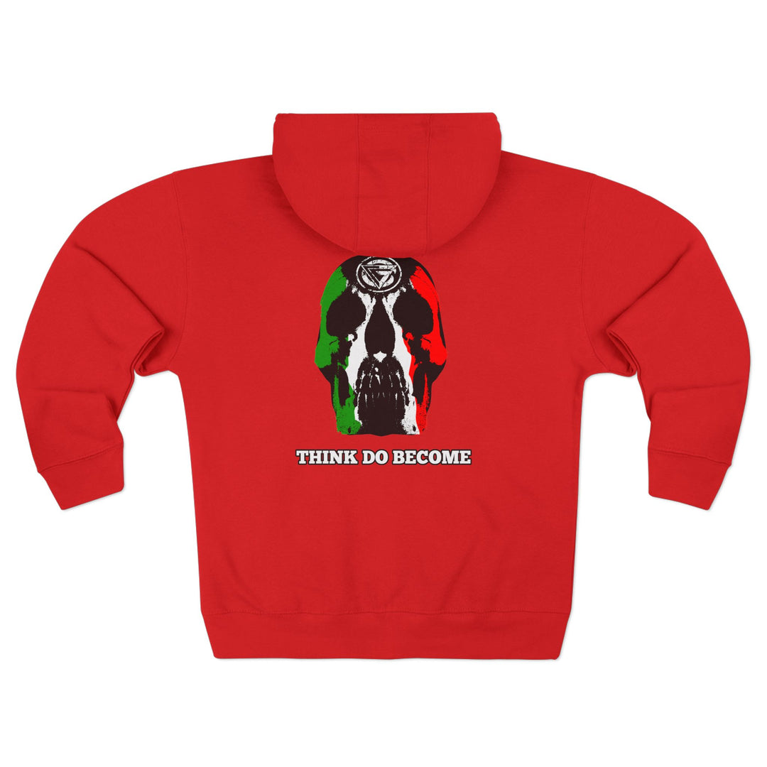 CG SKULL RED WHITE GREEN FADE /THINK DO BECOME ZIP UP