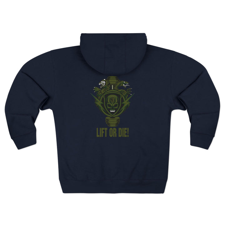 CG SGL SKULL DRAGON TIGER BELL ARMY GREEN /LIFT OR DIE ZIP UP