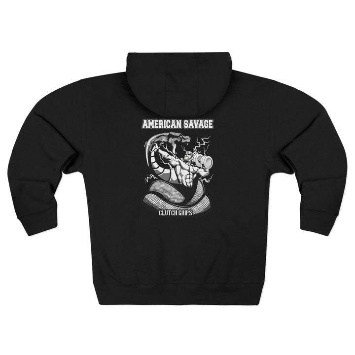 MAC VS SNAKE BLACK WHITE /AMERICAN SAVAGE ZIP UP