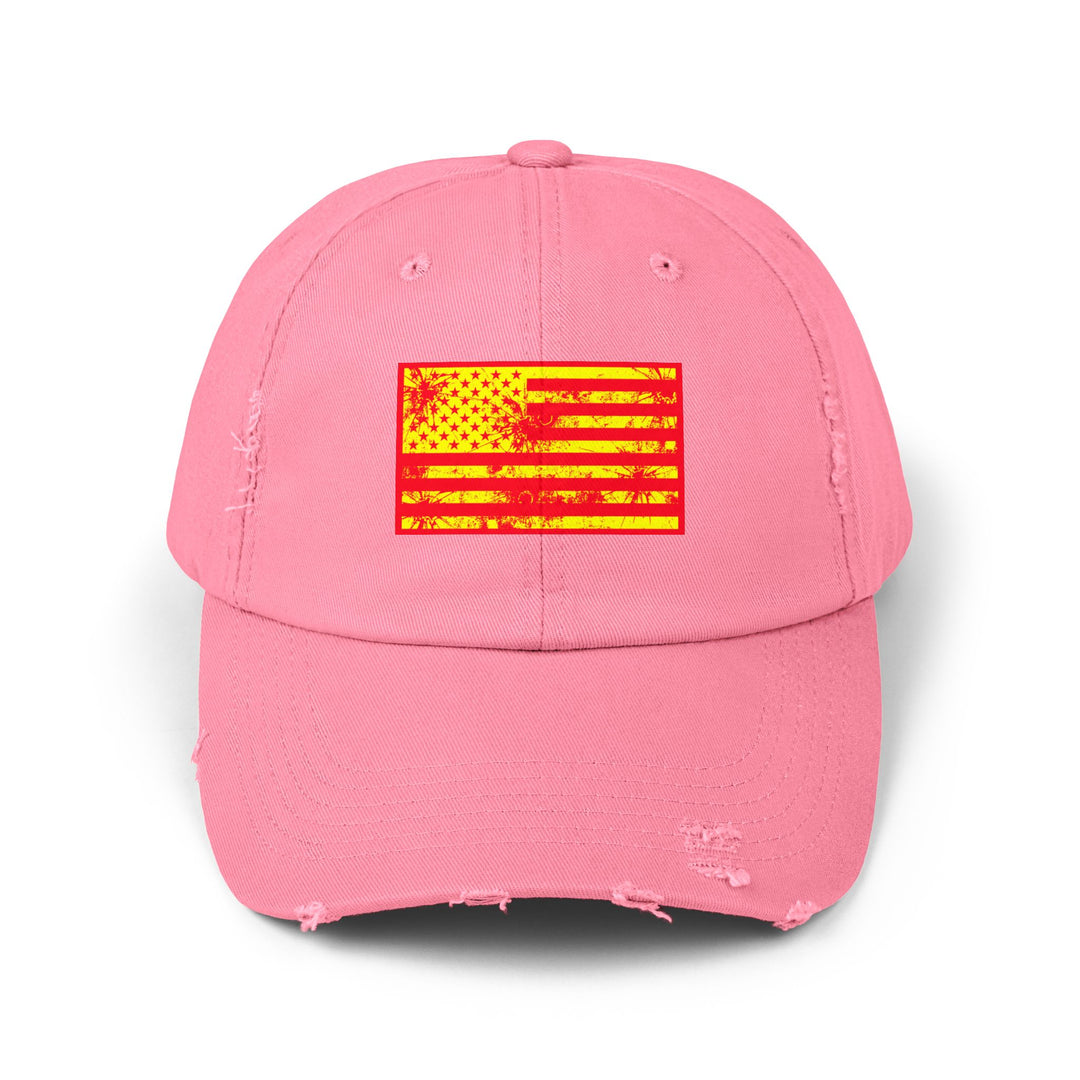 BATTLE HARDENED BLOOD RED & GOLD AMERICAN FREEDOM FLAG CAP