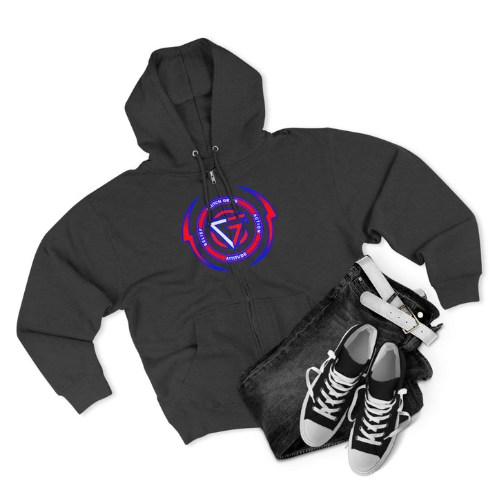 CG APE VS ZILLA 2ND FIGHTRED WHITE BLUE FADE /WELCOME TO THE JUNGLE ZIP UP