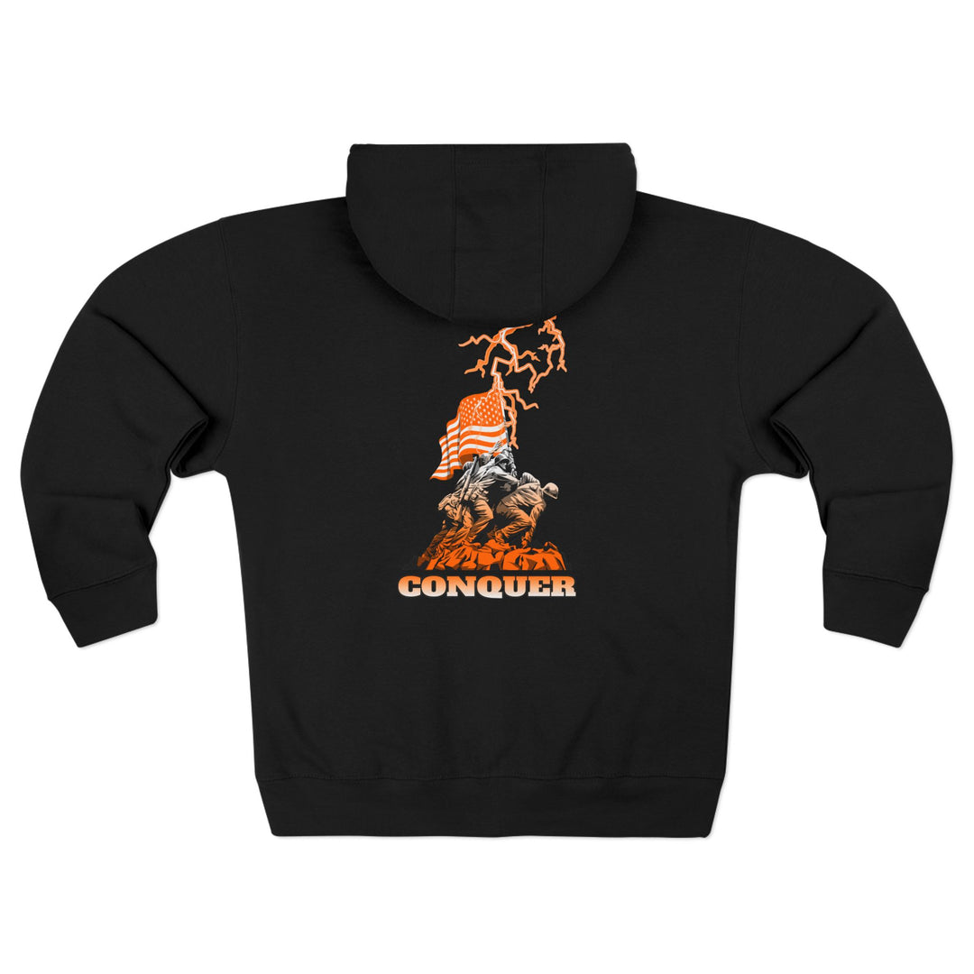 CG A AMERICAN WARRIORS ORANGE WHITE FADE /CONQUER ZIP UP