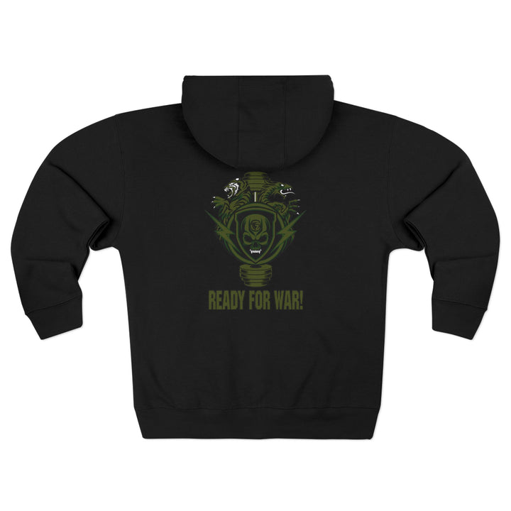 CG SGL SKULL DRAGON TIGER BELL ARMY GREEN/READY FOR WAR ZIP UP