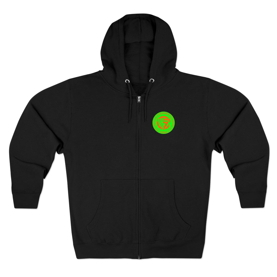 CG TIGER FLAME GREEN ORANGE/LIVE FOR IT ZIP UP