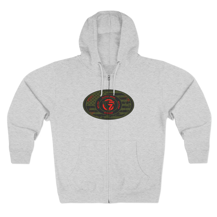 CG ANGRY DOG MILITARY GREEN BLOOD RED /AMERICAN SAVAGE ZIP UP