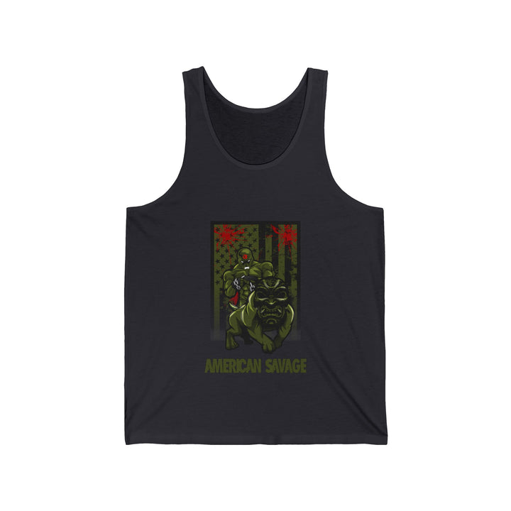 ANGRY DOG ARMY GREEN TANK FLAG/AMERICAN SAVAGE