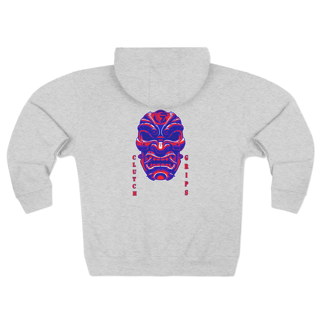 CG SAMURAI MASK RED BLUE/CLUTCH GRIPS  ZIP UP