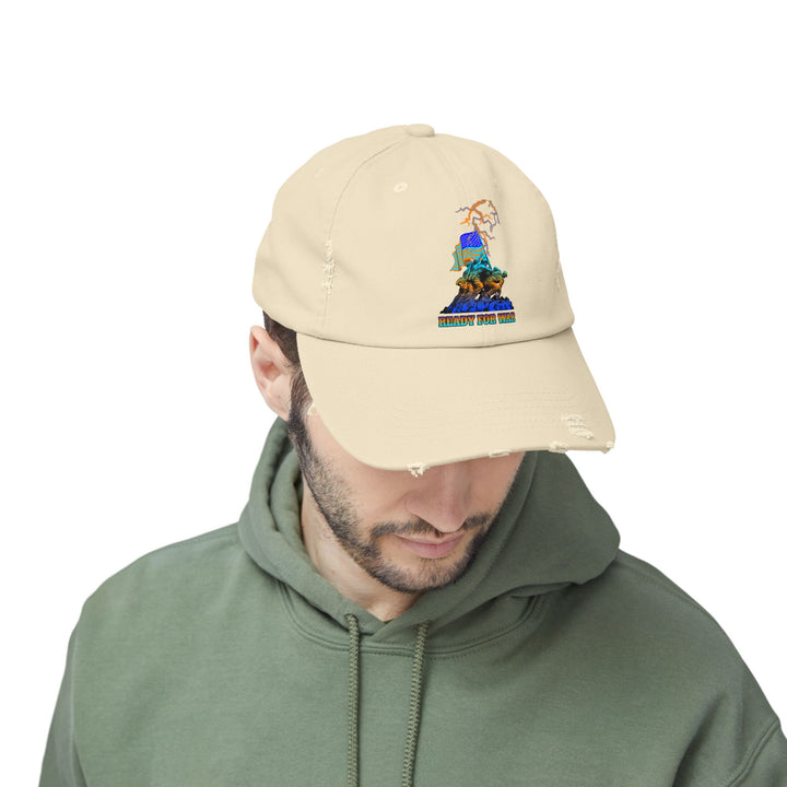 AMERICAN WARRIOR BLUE ORANGE AQUA/READY FOR WAR CAP