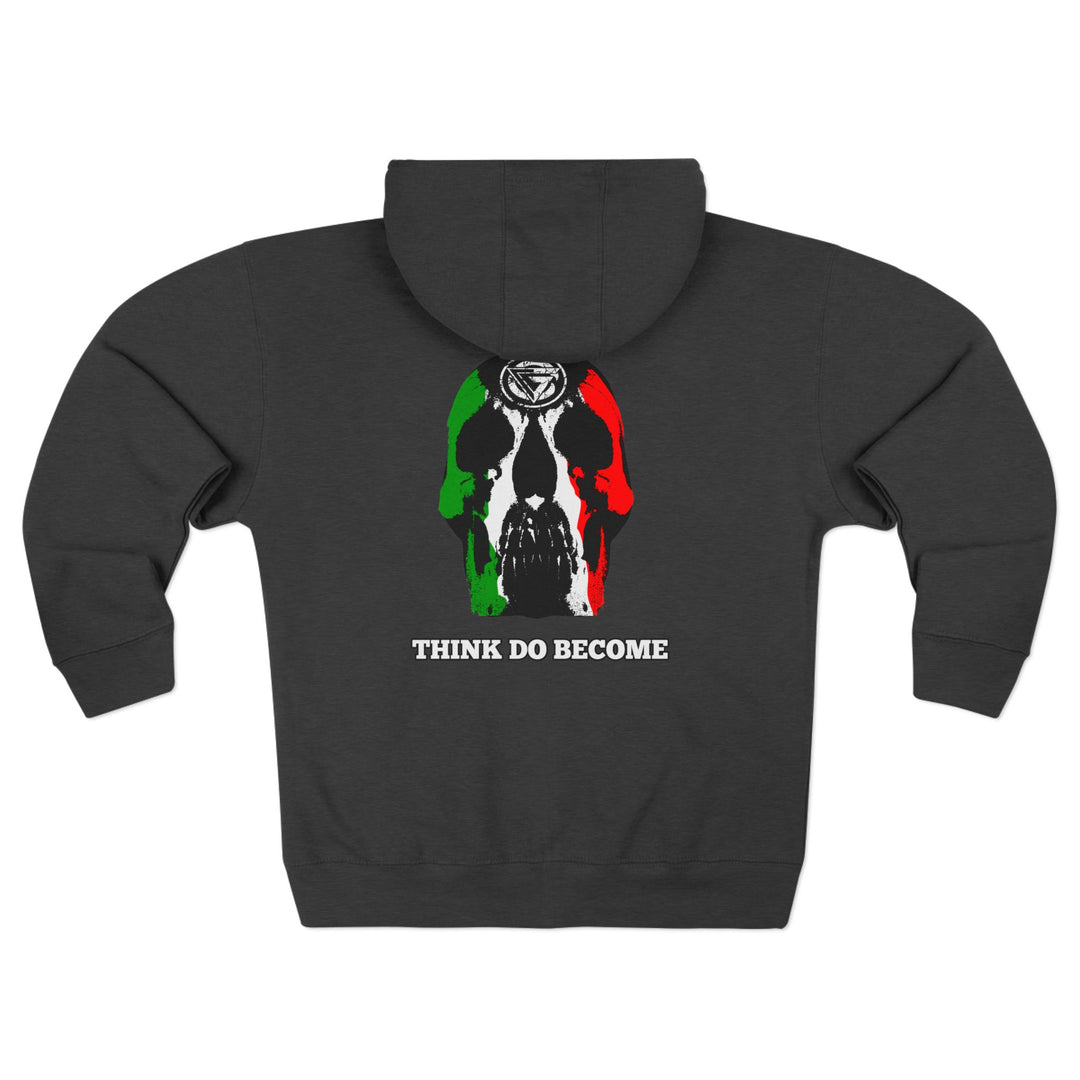 CG SKULL RED WHITE GREEN FADE /THINK DO BECOME ZIP UP