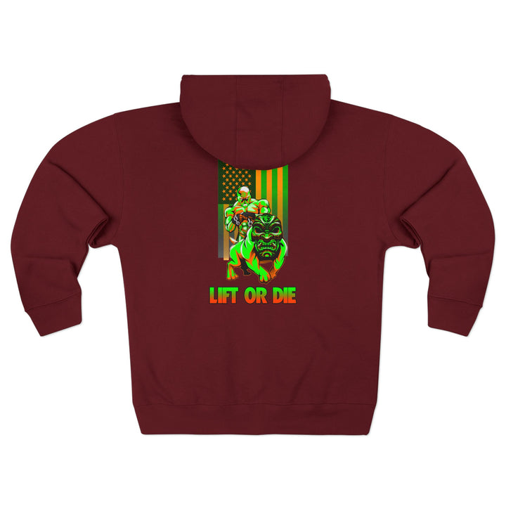 CG ANGRY DOG ORANGE GREEN /LIFT OR DIE ZIP UP